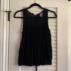 Francesca’s Black Crochet Tank Top